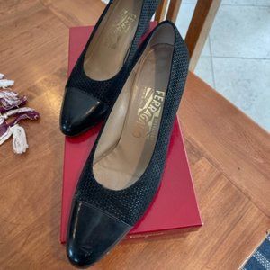 Black Suede Salvatore Ferragamo Pump